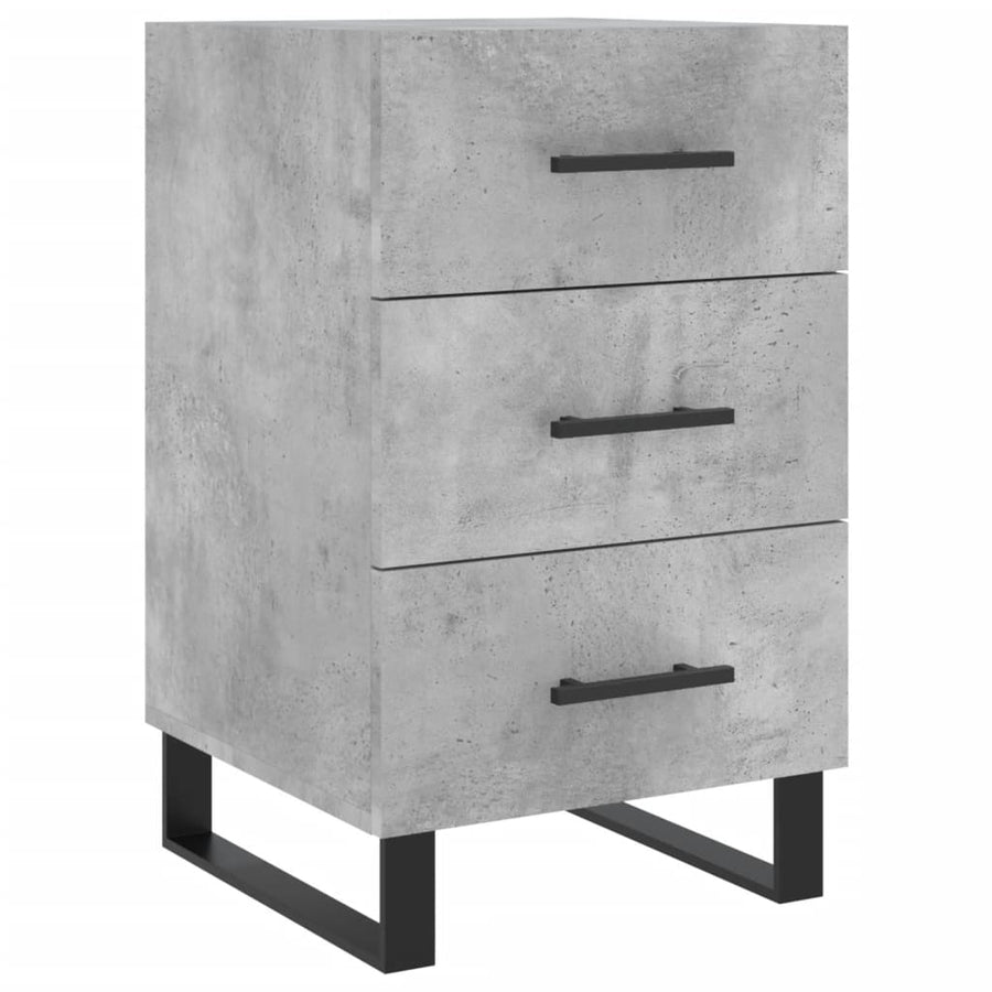 Nachtkastje 40X40X66 Cm Bewerkt Hout Betongrijs