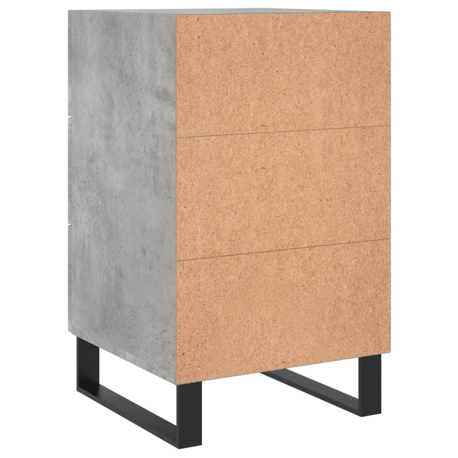 Nachtkastje 40X40X66 Cm Bewerkt Hout Betongrijs