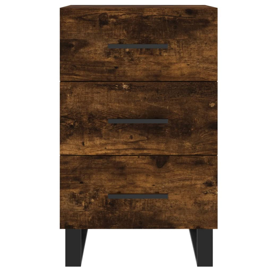 Nachtkastje 40X40X66 Cm Bewerkt Hout Gerookt Eikenkleurig