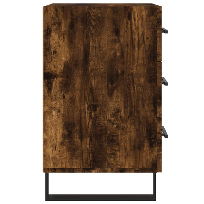 Nachtkastje 40X40X66 Cm Bewerkt Hout Gerookt Eikenkleurig