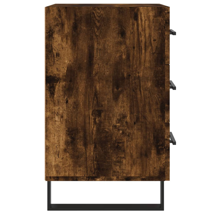 Nachtkastje 40X40X66 Cm Bewerkt Hout Gerookt Eikenkleurig