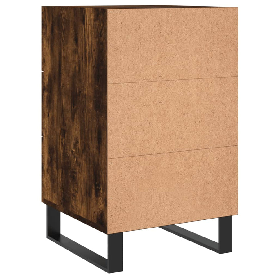 Nachtkastje 40X40X66 Cm Bewerkt Hout Gerookt Eikenkleurig