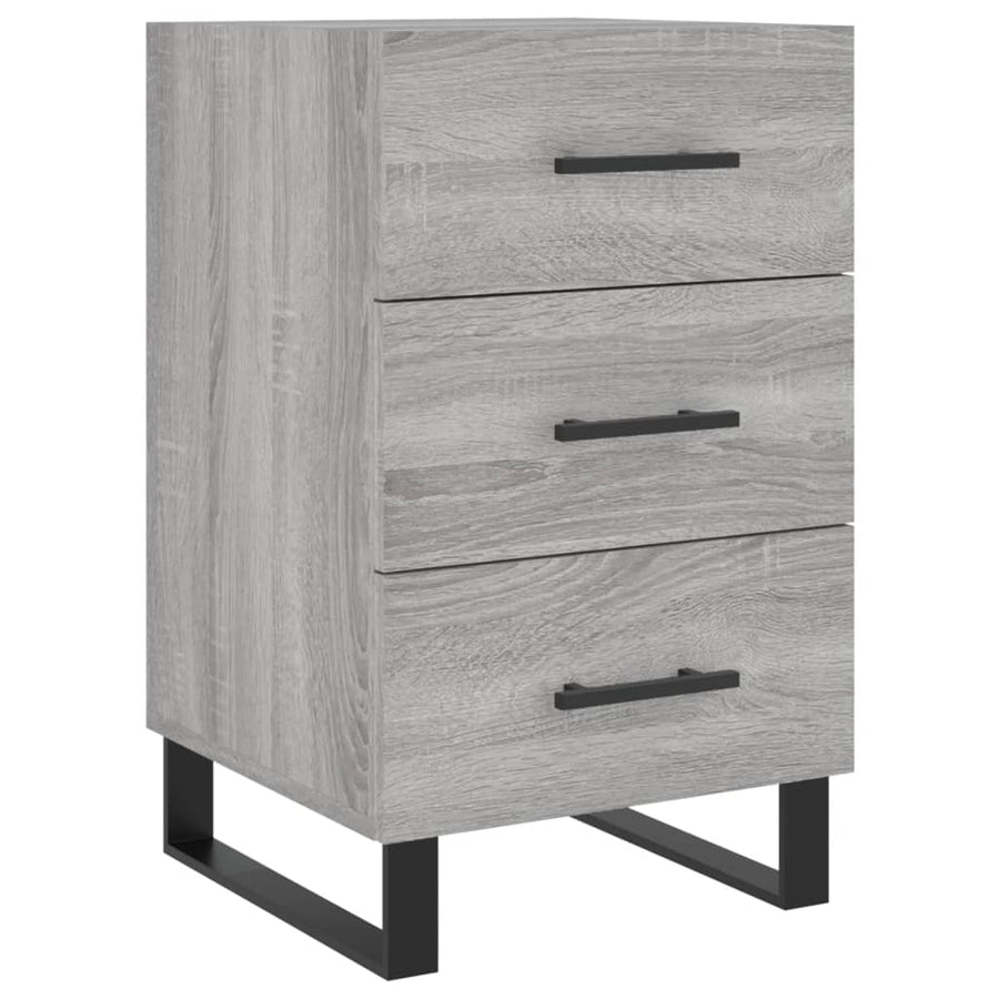 Nachtkastje 40X40X66 Cm Bewerkt Hout Eiken Grijs sonoma