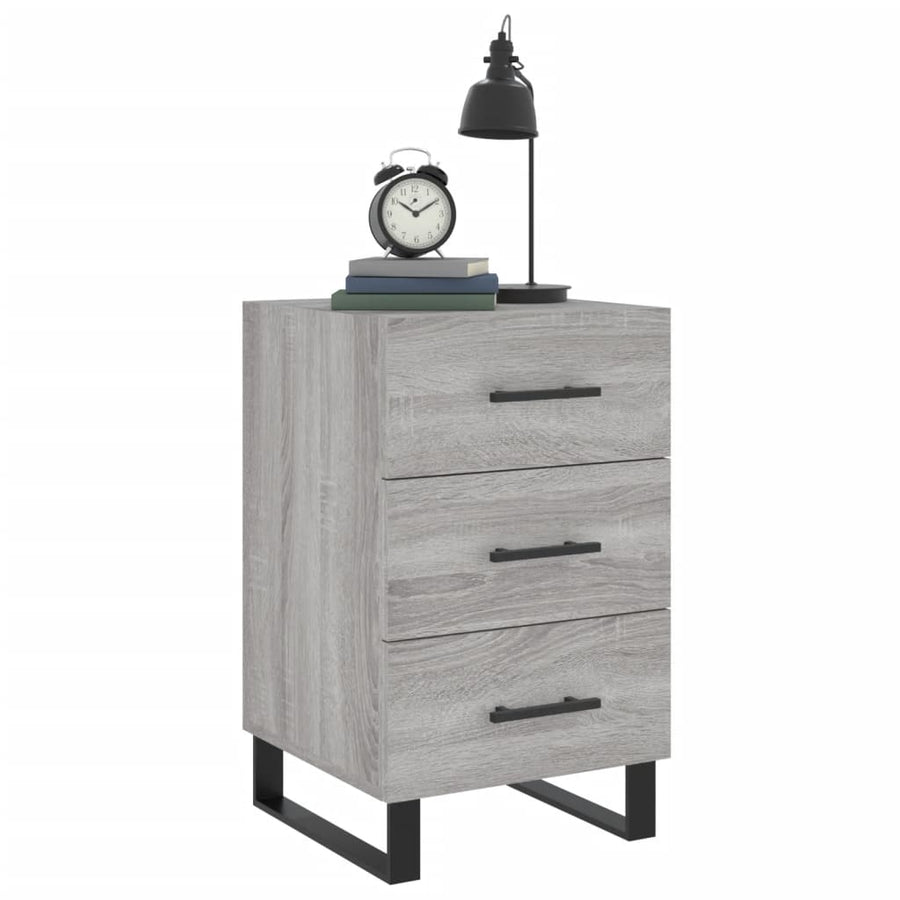 Nachtkastje 40X40X66 Cm Bewerkt Hout Eiken Grijs sonoma