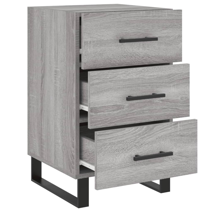 Nachtkastje 40X40X66 Cm Bewerkt Hout Eiken Grijs sonoma