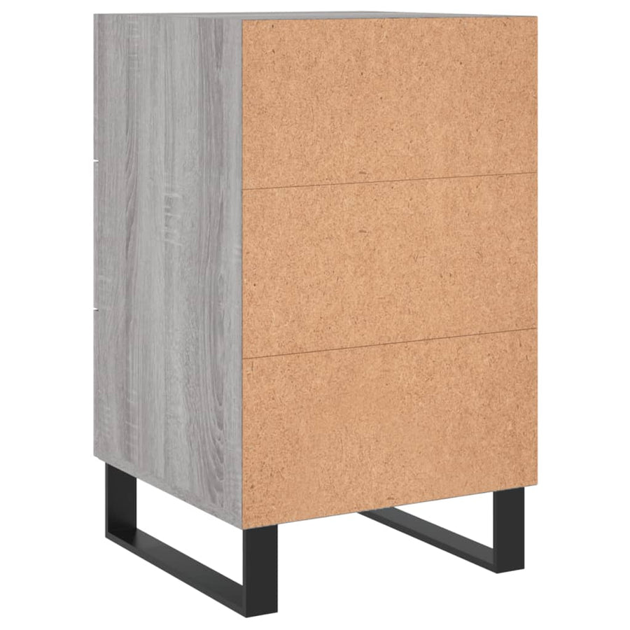 Nachtkastje 40X40X66 Cm Bewerkt Hout Eiken Grijs sonoma