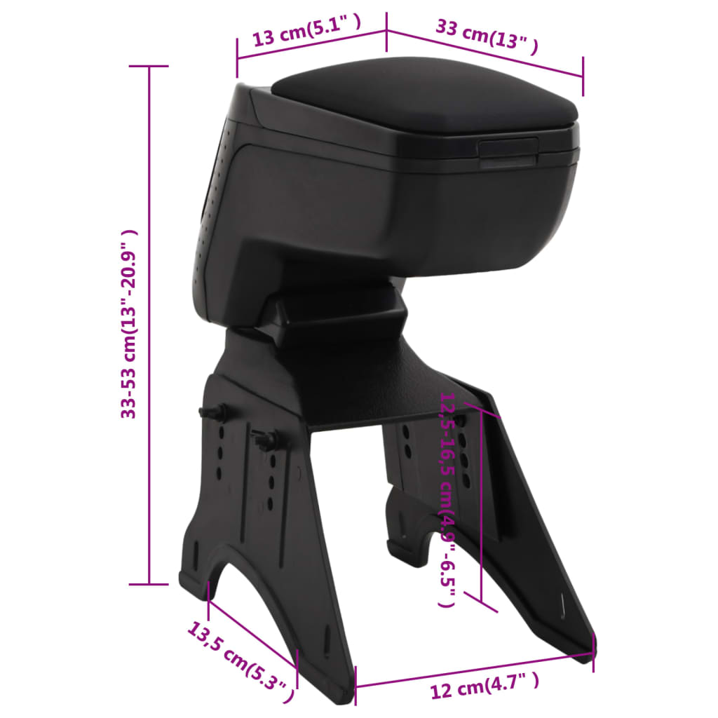 Armsteun Universeel 3X33X(33-53) Cm Abs Zwart seat gap (13 x 33 cm)
