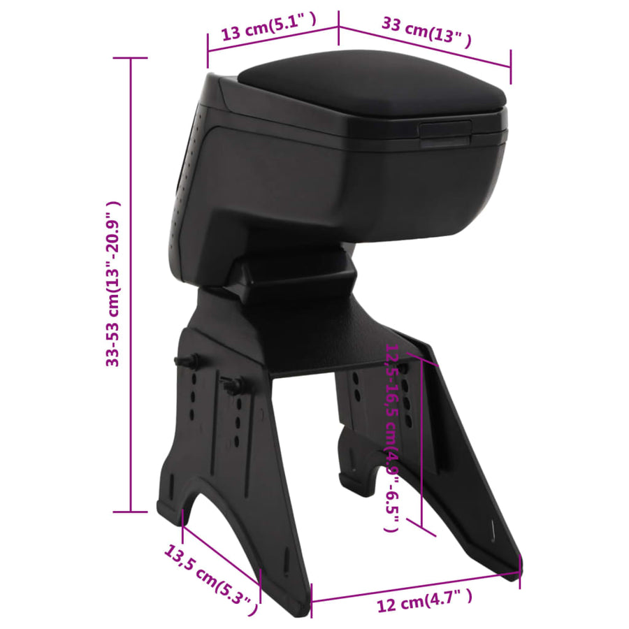 Armsteun Universeel 3X33X(33-53) Cm Abs Zwart seat gap (13 x 33 cm)