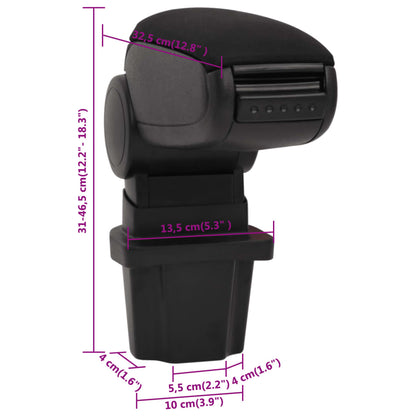 Armsteun 13,5X32,5X(31-46,5) Cm Abs Zwart hyundai accent (2006-2009)