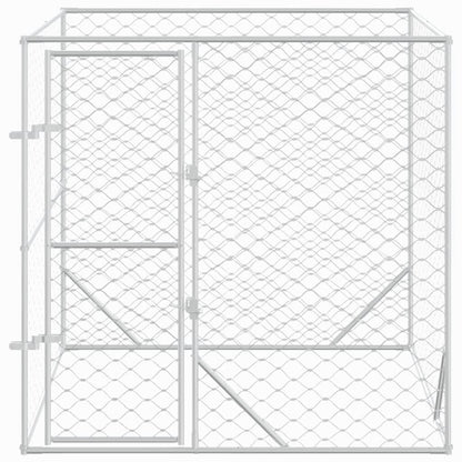 Hondenkennel Voor Buiten Gegalvaniseerd Staal Zilver 2 x 2 x 2 m