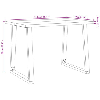 Eettafel Met Natuurlijke Rand Massief Acaciahout 110 x 70 x 75 cm