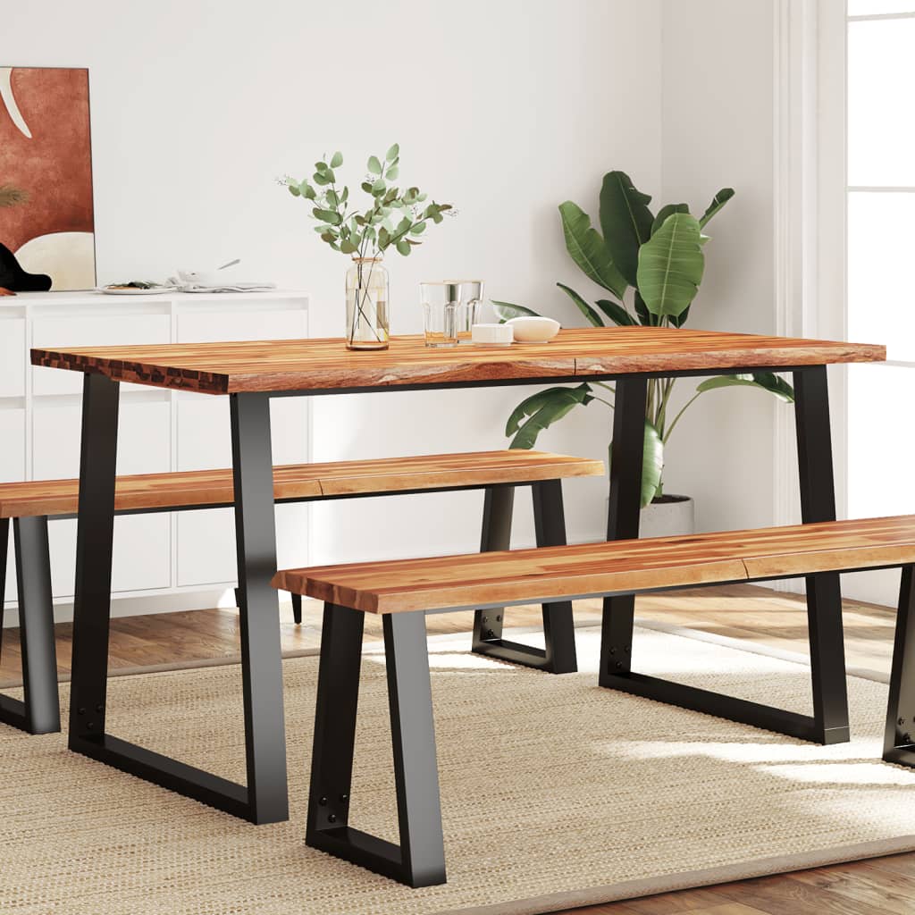 Eettafel Met Natuurlijke Rand Massief Acaciahout 140 x 80 x 75 cm