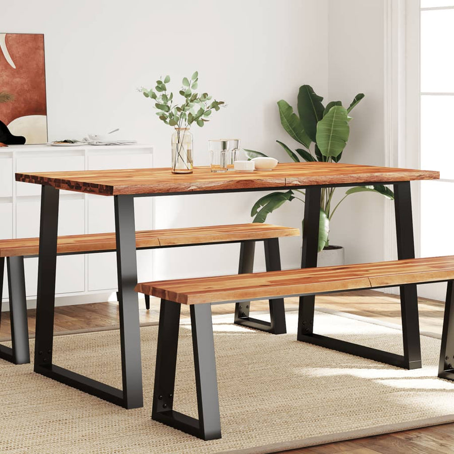 Eettafel Met Natuurlijke Rand Massief Acaciahout 140 x 80 x 75 cm