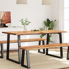 Dining Table with Live Edge 160x80x75 cm Solid Acacia Wood
