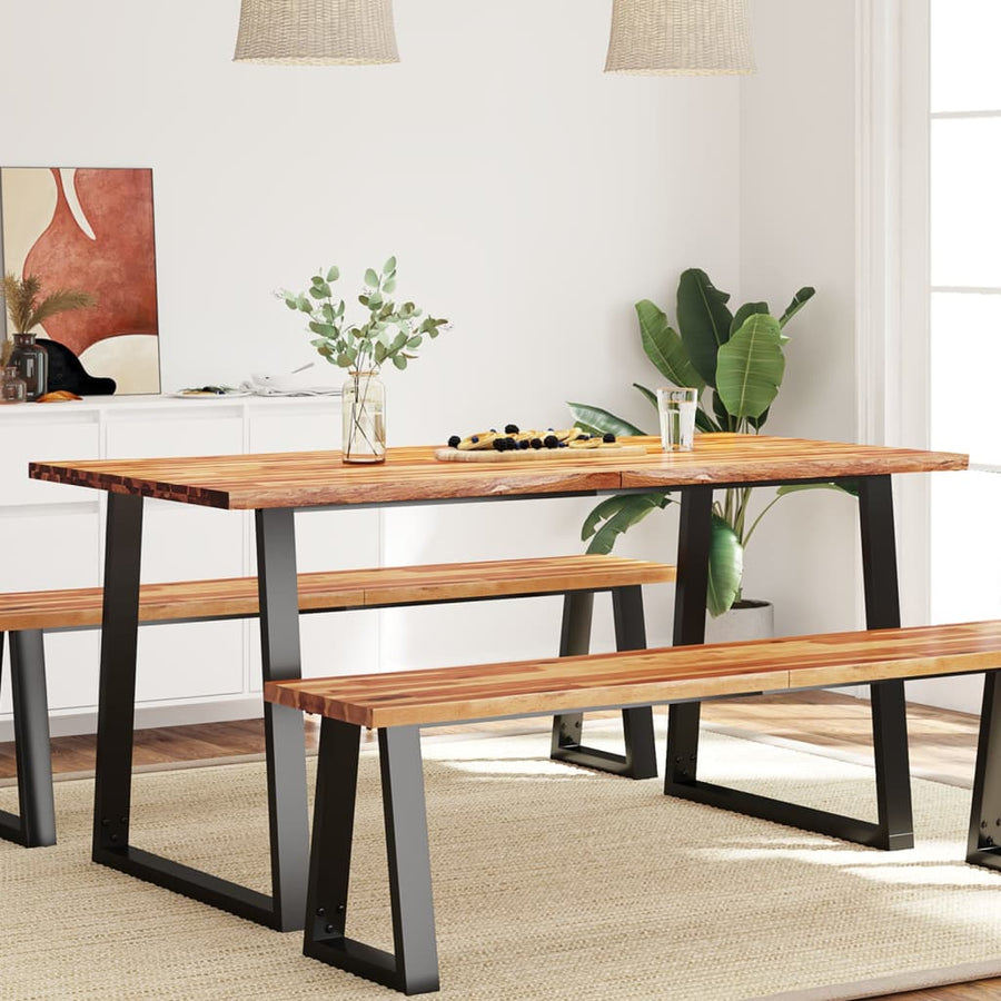 Eettafel Met Natuurlijke Rand Massief Acaciahout 160 x 80 x 75 cm