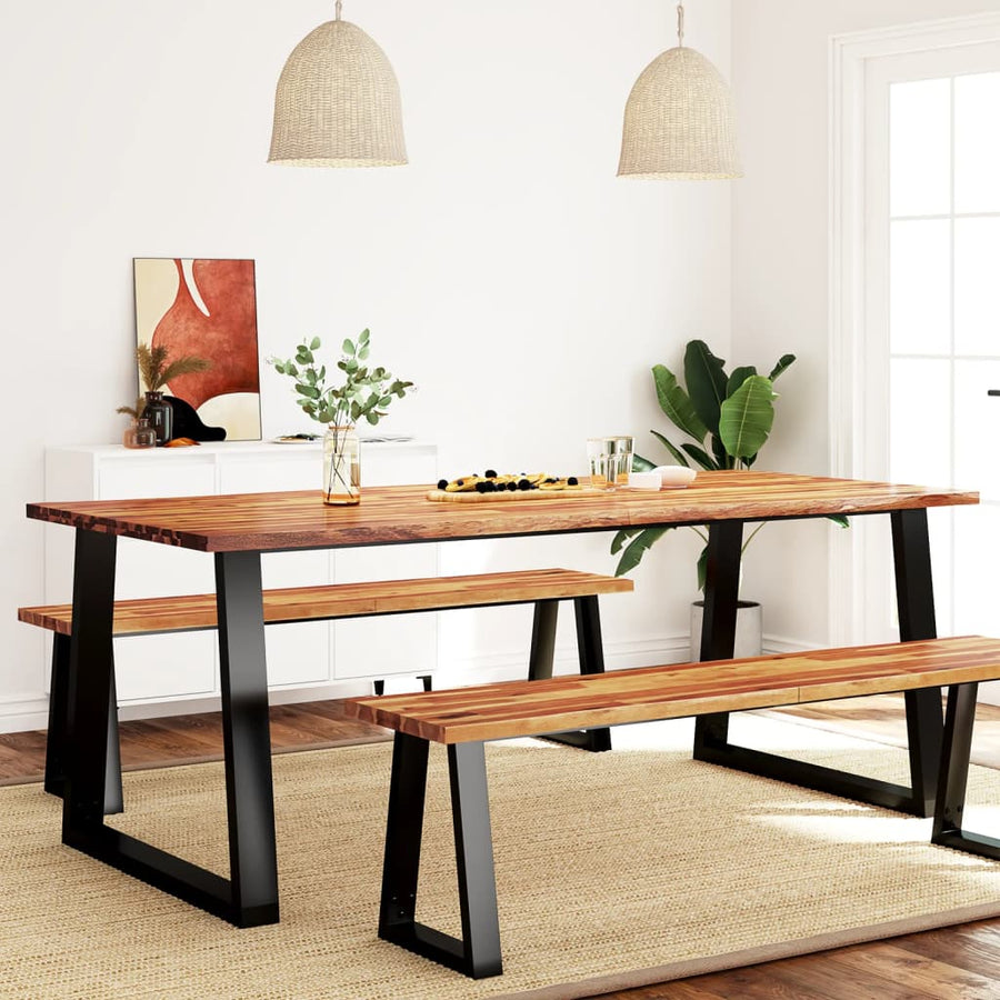 Eettafel Met Natuurlijke Rand Massief Acaciahout 200 x 90 x 75 cm