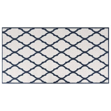 Buitenkleed Omkeerbaar 80X150 Cm Marineblauw En Wit