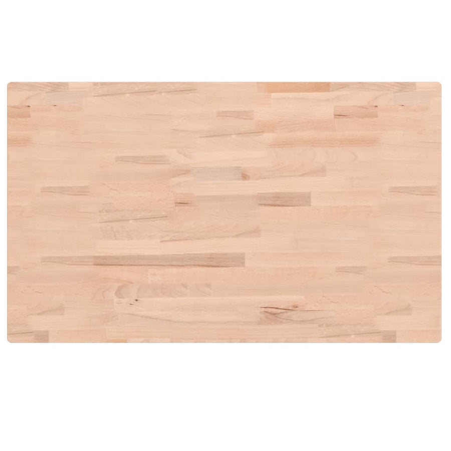 Tafelblad Rechthoekig Massief Beukenhout 100 x 60 x 4 cm Naturel