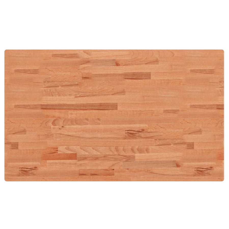 Tafelblad Rechthoekig 00X60X,5 Cm Massief Beukenhout 100 x 60 x 1.5 cm Bruin
