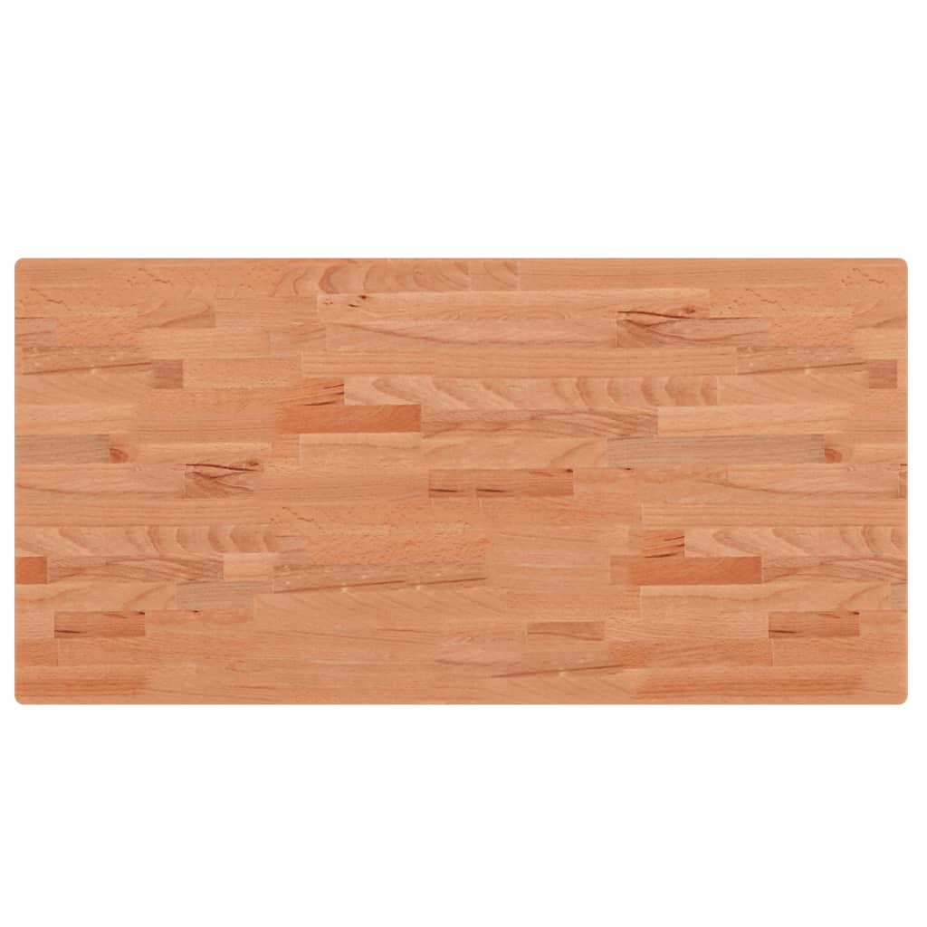 Tafelblad Rechthoekig 00X50X2,5 Cm Massief Beukenhout 100 x 50 x 2.5 cm Bruin
