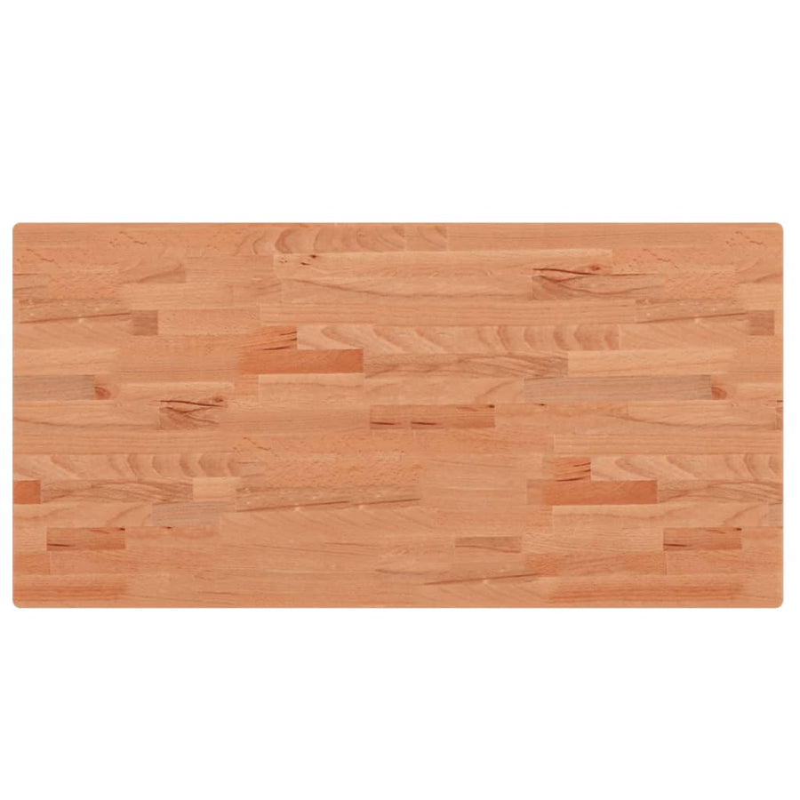 Tafelblad Rechthoekig 00X50X2,5 Cm Massief Beukenhout 100 x 50 x 2.5 cm Bruin