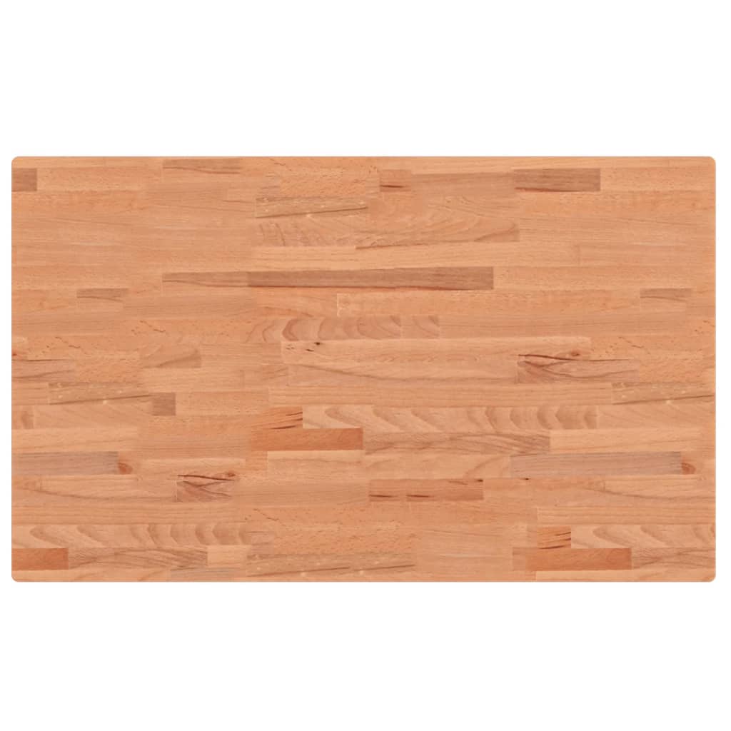 Tafelblad Rechthoekig 00X60X2,5 Cm Massief Beukenhout 100 x 60 x 2.5 cm Bruin