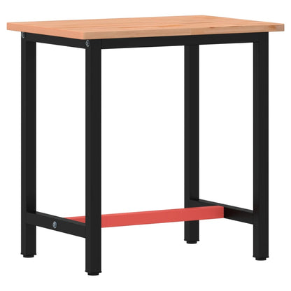 Werkbank 80x55x81,5 cm massief beukenhout en metaal 80 x 55 x 81.5 cm