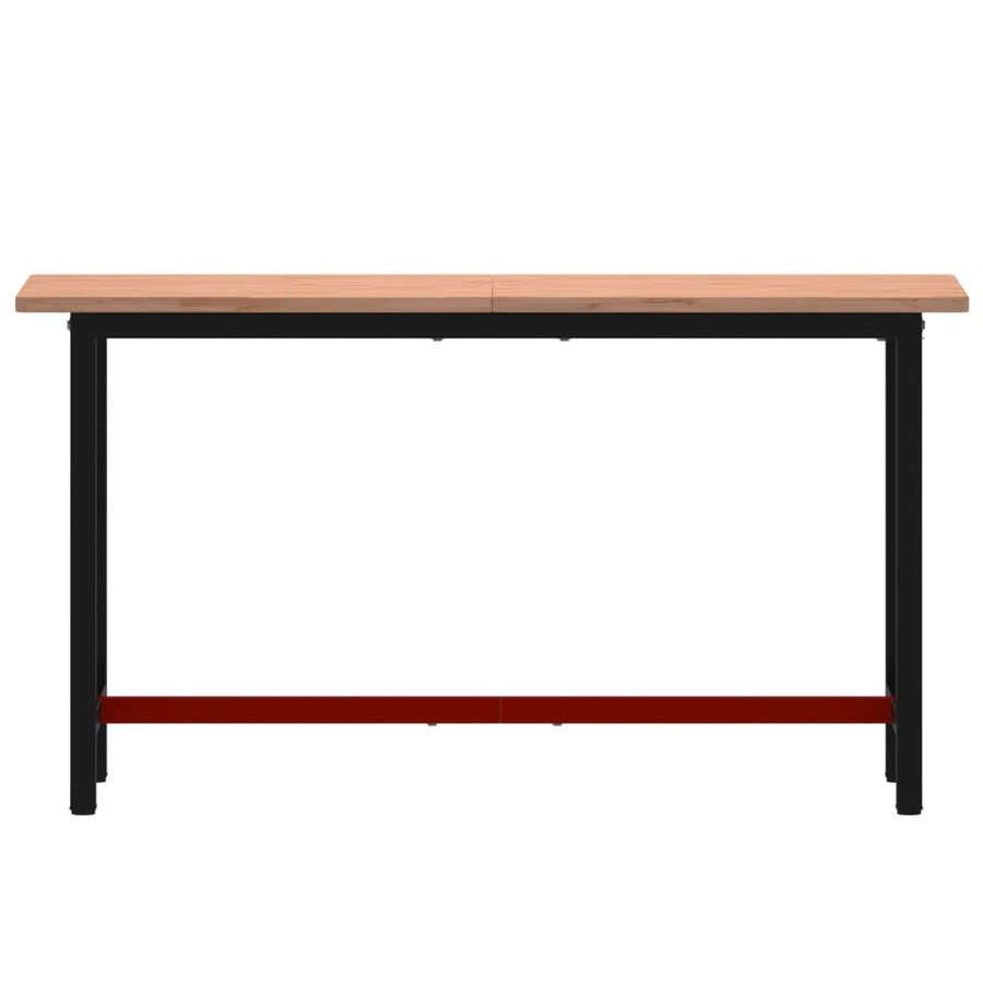 Werkbank 150x55x81,5 cm massief beukenhout en metaal 150 x 55 x 81.5 cm