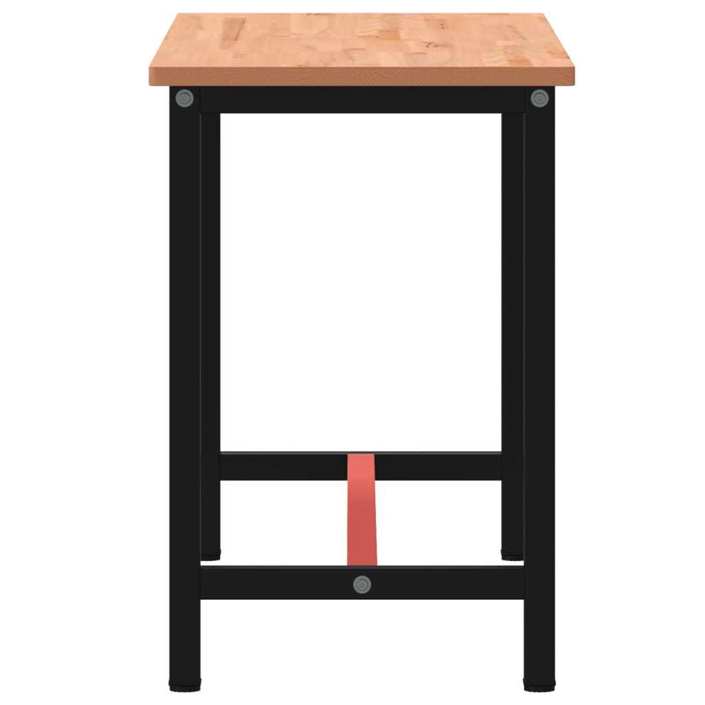 Werkbank 150x55x81,5 cm massief beukenhout en metaal 150 x 55 x 81.5 cm