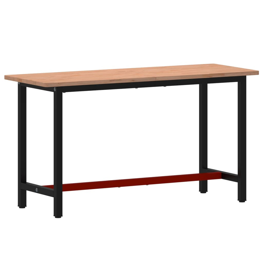 Werkbank 150x55x81,5 cm massief beukenhout en metaal 150 x 55 x 81.5 cm