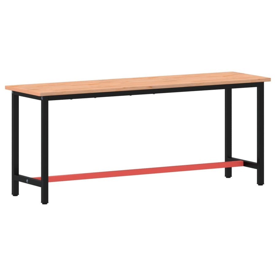Werkbank 200x55x81,5 cm massief beukenhout en metaal 200 x 55 x 81.5 cm