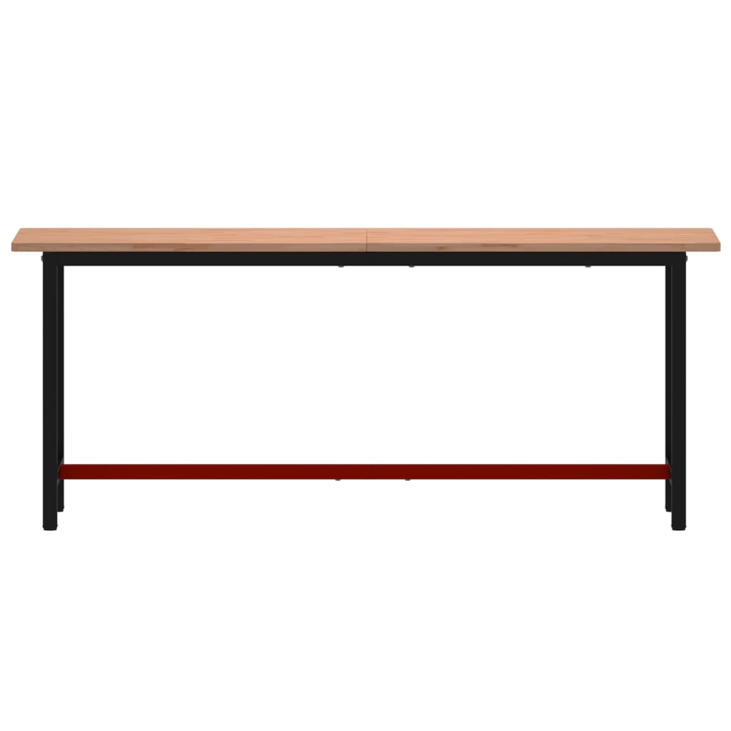 Werkbank 200x55x81,5 cm massief beukenhout en metaal 200 x 55 x 81.5 cm