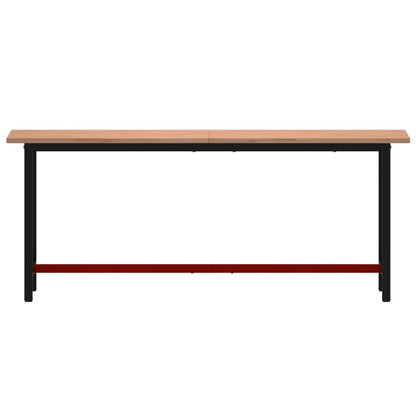 Werkbank 200x55x81,5 cm massief beukenhout en metaal 200 x 55 x 81.5 cm