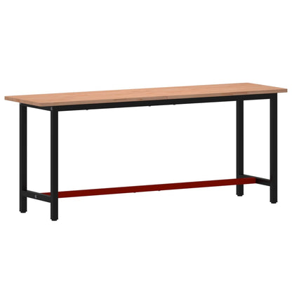 Werkbank 200x55x81,5 cm massief beukenhout en metaal 200 x 55 x 81.5 cm