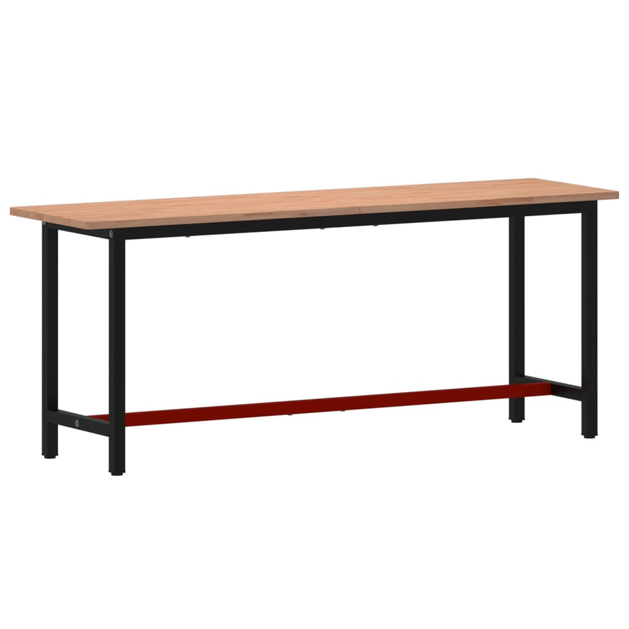 Werkbank 200x55x81,5 cm massief beukenhout en metaal 200 x 55 x 81.5 cm