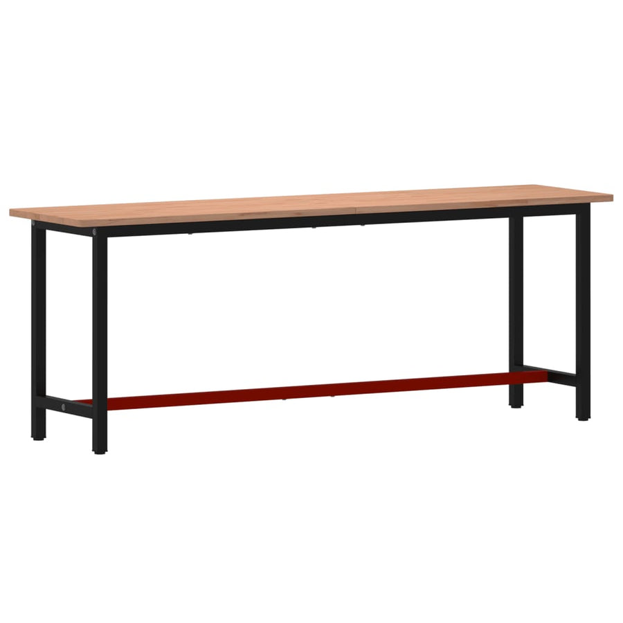 Werkbank 220x55x81,5 cm massief beukenhout en metaal 220 x 55 x 81.5 cm