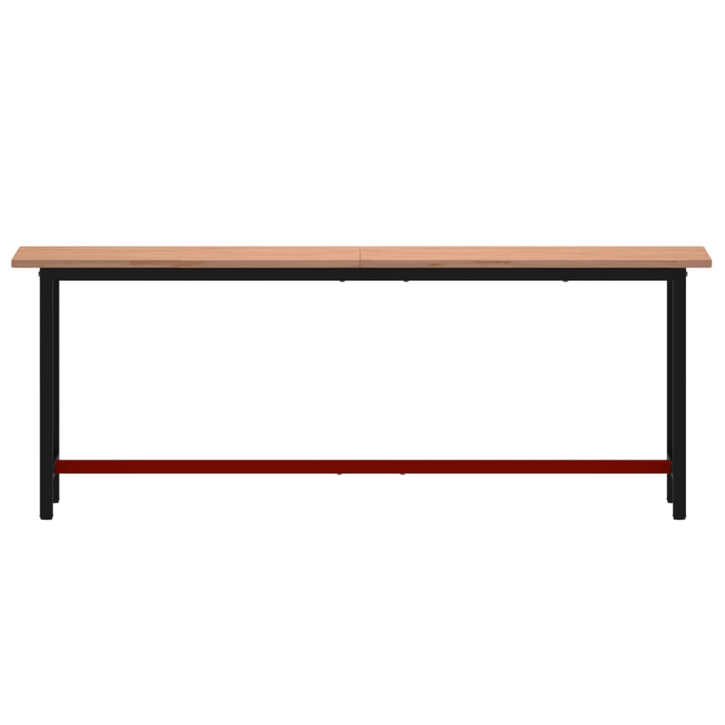 Werkbank 220x55x81,5 cm massief beukenhout en metaal 220 x 55 x 81.5 cm