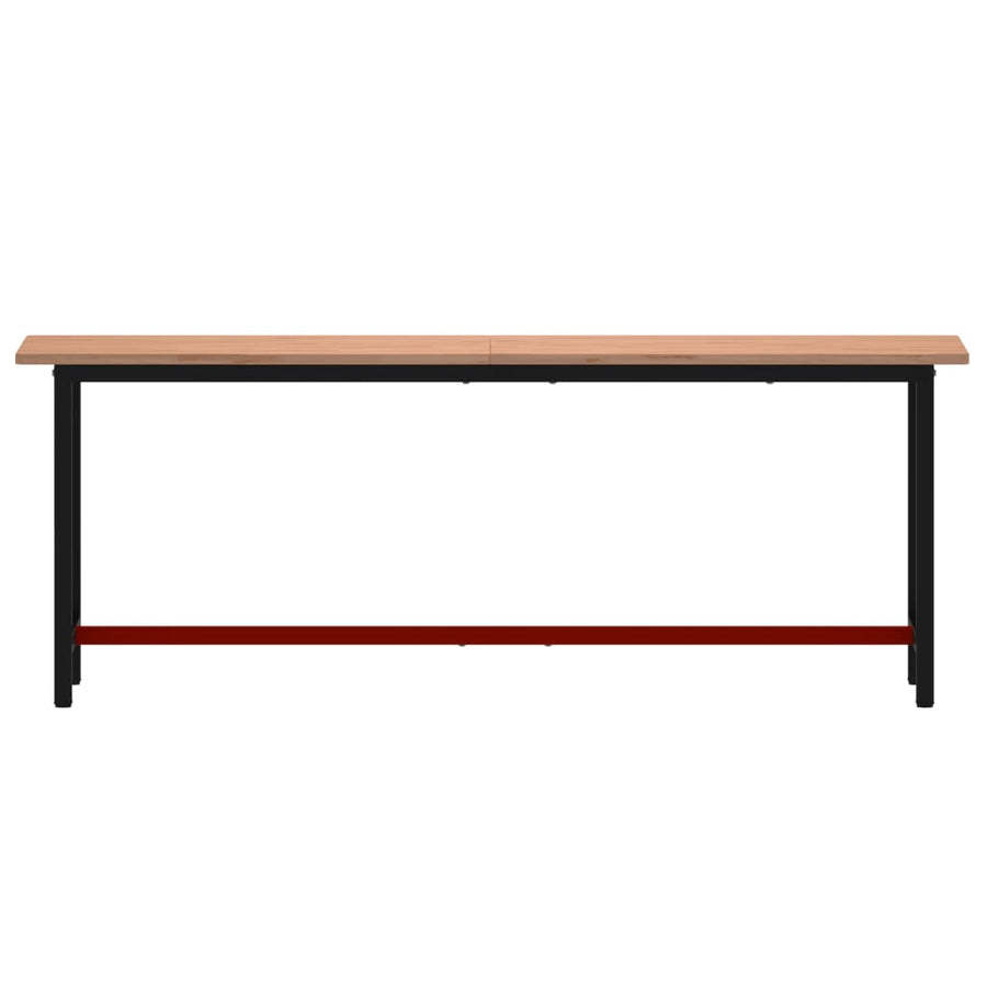 Werkbank 220x55x81,5 cm massief beukenhout en metaal 220 x 55 x 81.5 cm