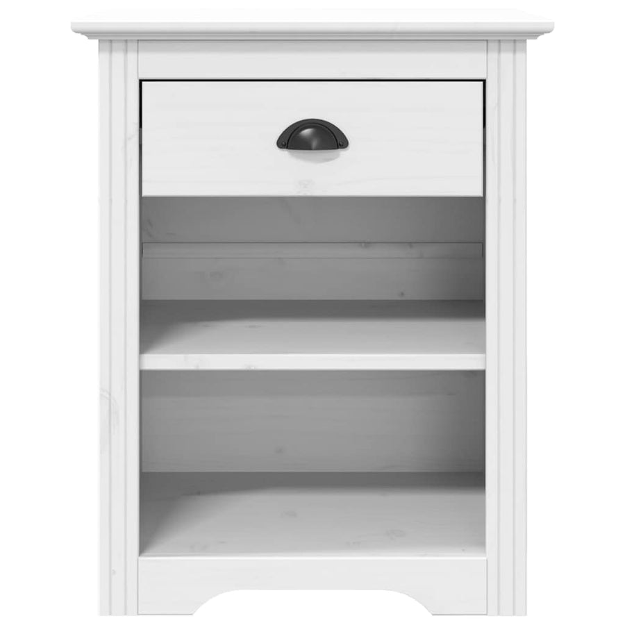 Nachtkastje BODO 53x38,5x67 cm massief grenenhout wit