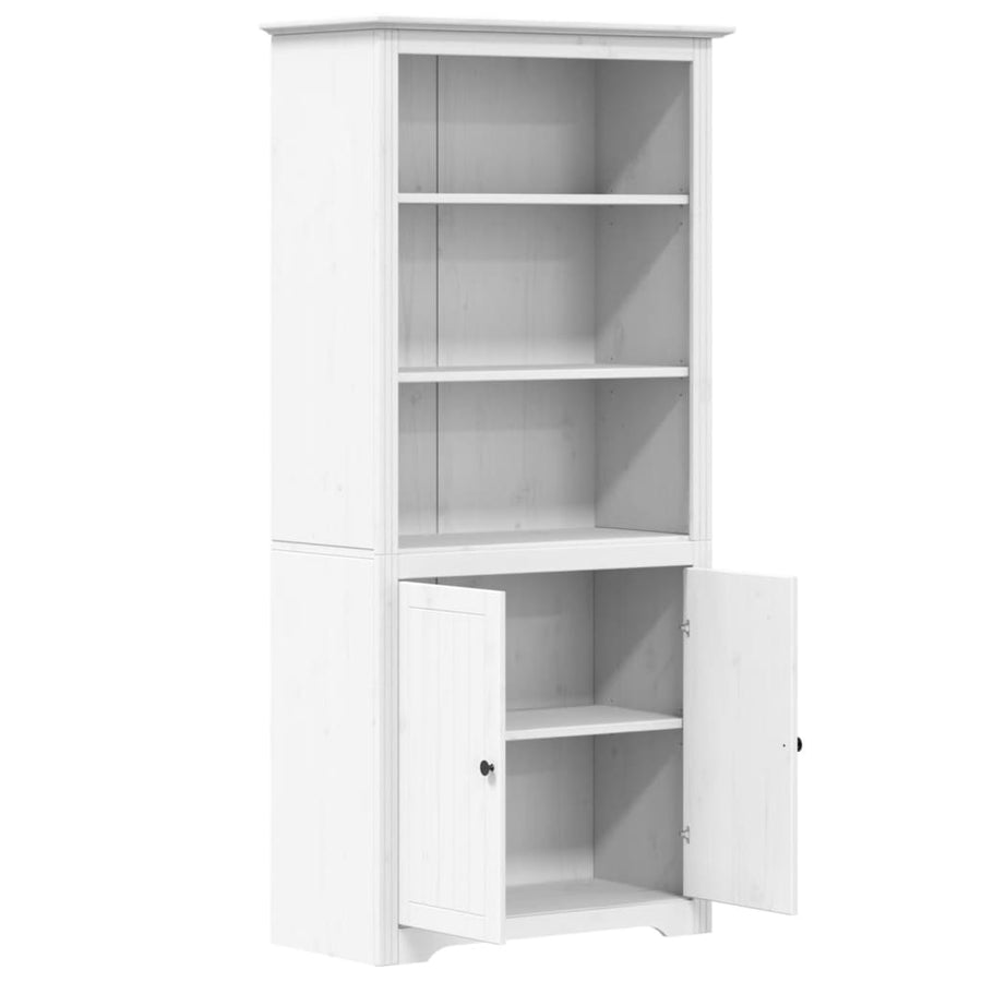 Boekenkast Bodo 80X40X172 Cm Massief Grenenhout Wit
