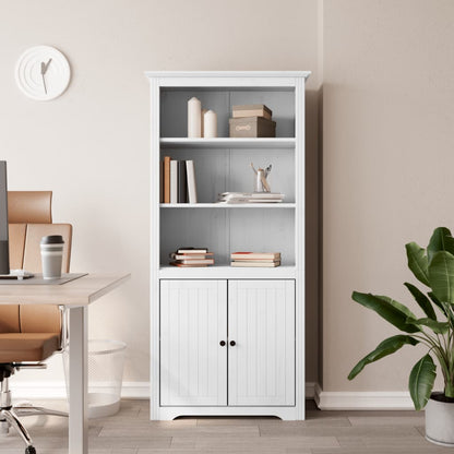 Boekenkast Bodo 80X40X172 Cm Massief Grenenhout Wit