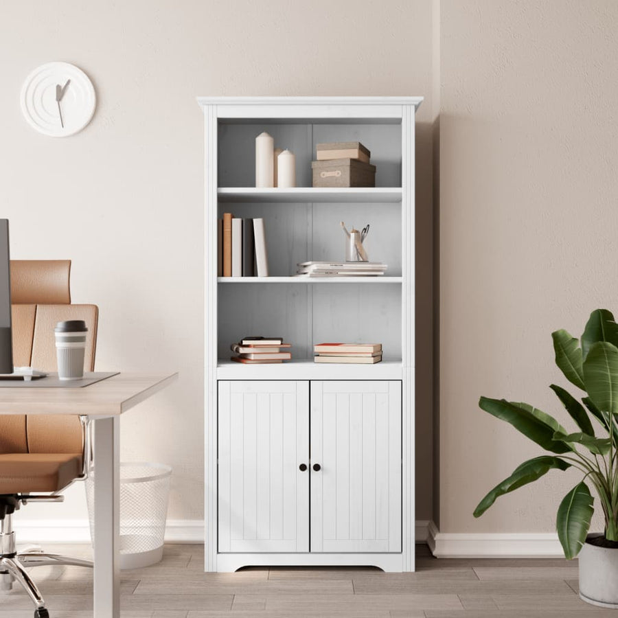 Boekenkast Bodo 80X40X172 Cm Massief Grenenhout Wit