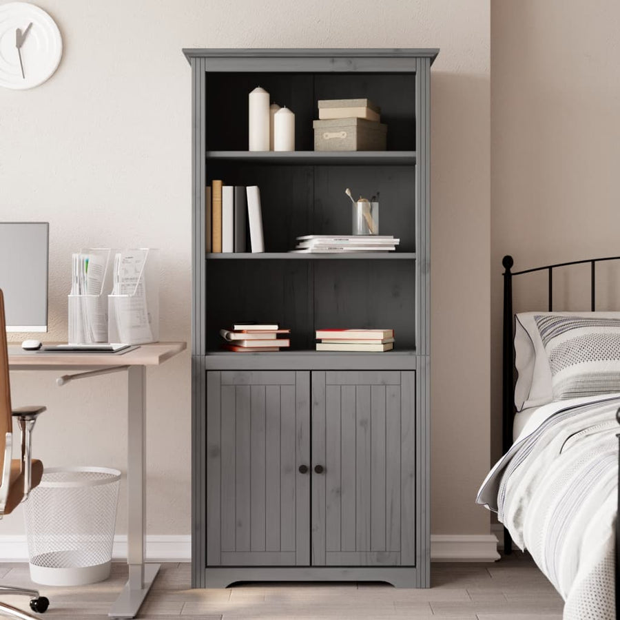 Boekenkast Bodo 80X40X172 Cm Massief Grenenhout Grijs