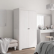 Kledingkast massief grenenhout wit 99x53,5x173 cm