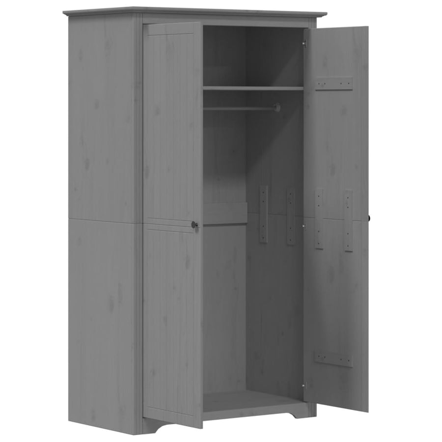 Kledingkast Bodo 101X52X176,5 Cm Massief Grenenhout Grijs 101 x 52 x 176.5 cm