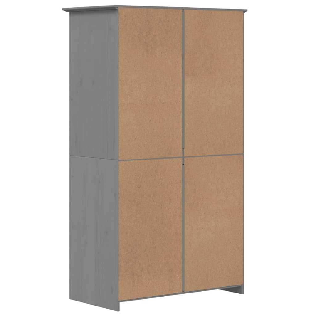 Kledingkast Bodo 101X52X176,5 Cm Massief Grenenhout Grijs 101 x 52 x 176.5 cm