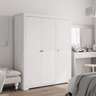 Wardrobe BODO 146x53.5x173 cm solid pine white