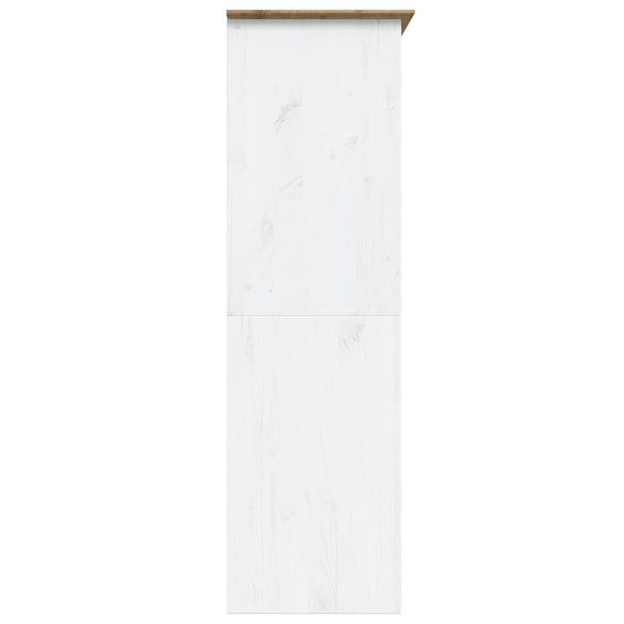 Kledingkast Bodo 151,5X52X176,5 Cm Massief Grenenhout Wit Bruin