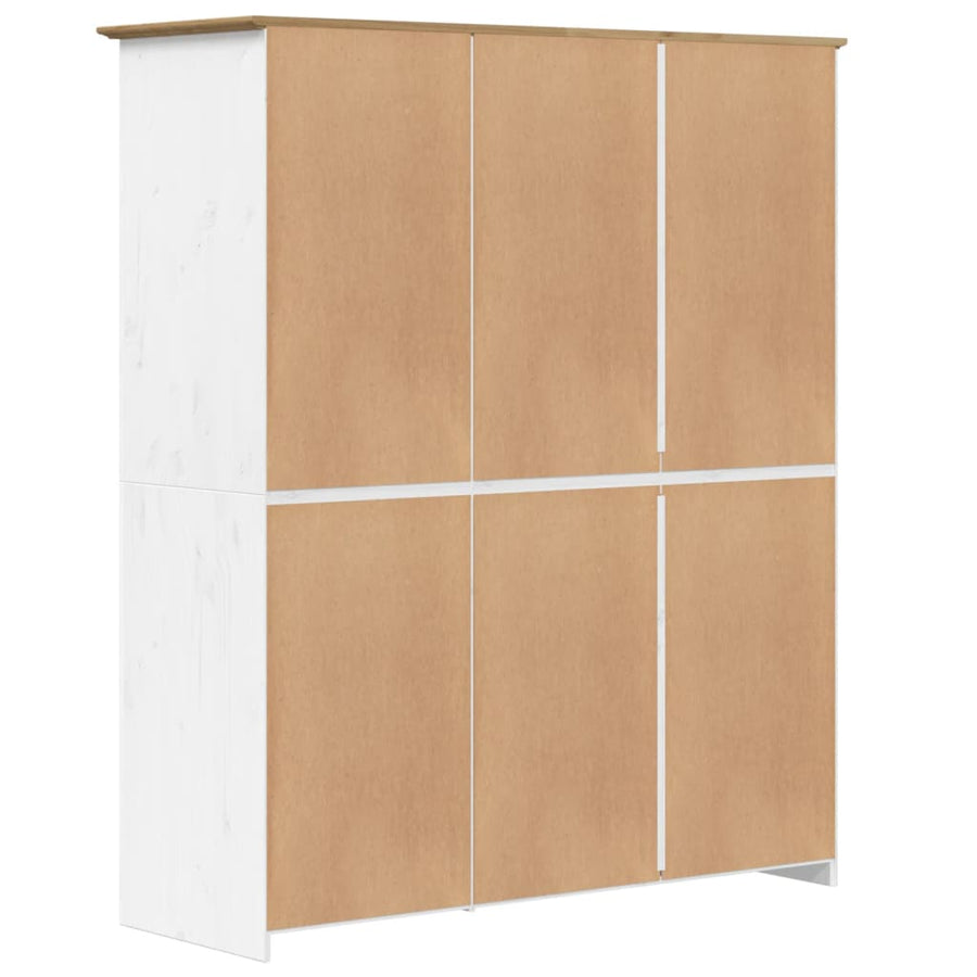 Kledingkast Bodo 151,5X52X176,5 Cm Massief Grenenhout Wit Bruin