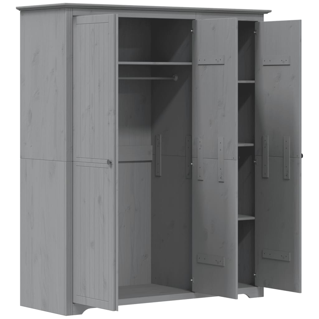 Kledingkast Bodo 5,5X52X76,5 Cm Massief Grenenhout 151.5 x 52 x 176.5 cm Grijs